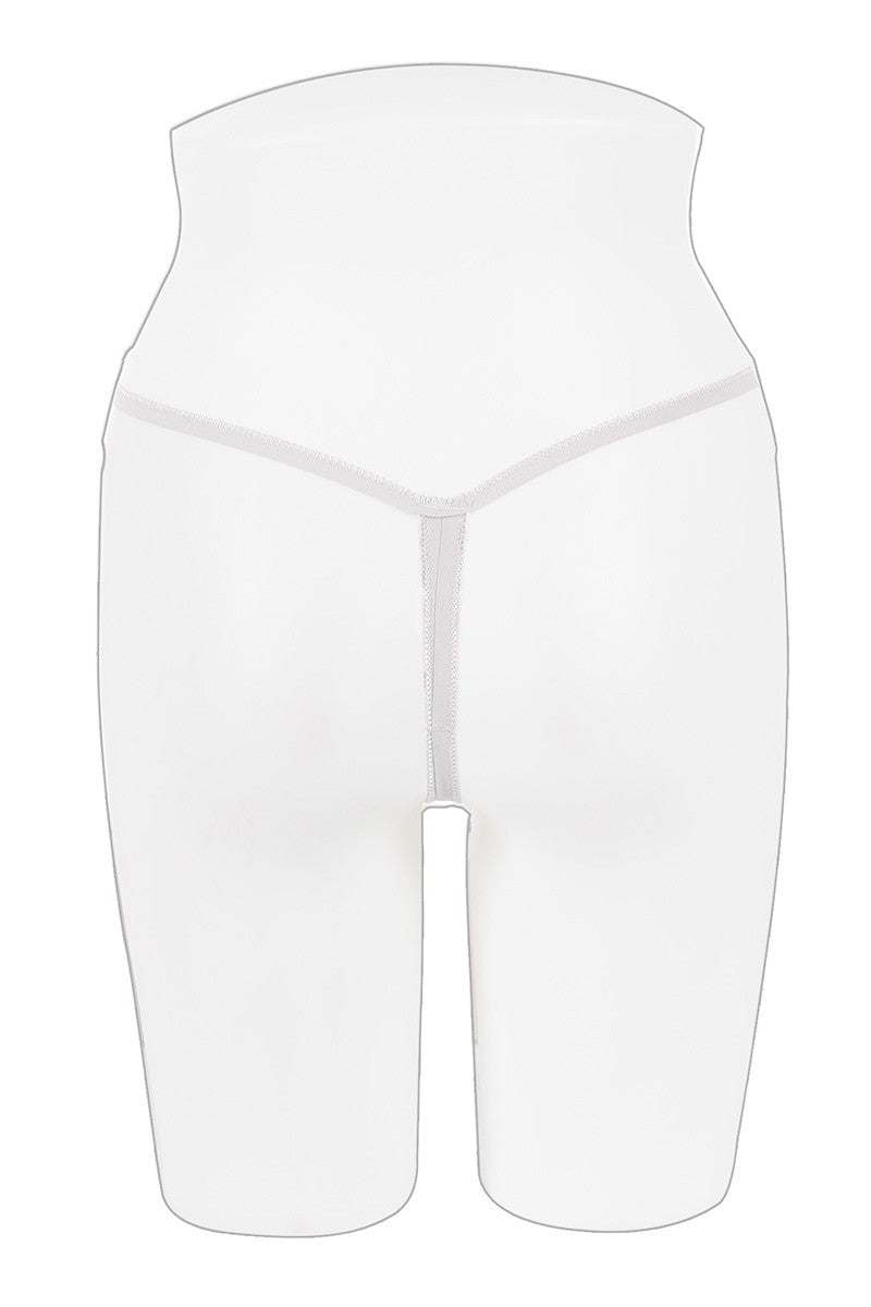 Butterfly Sequin Crotchless Thong - White