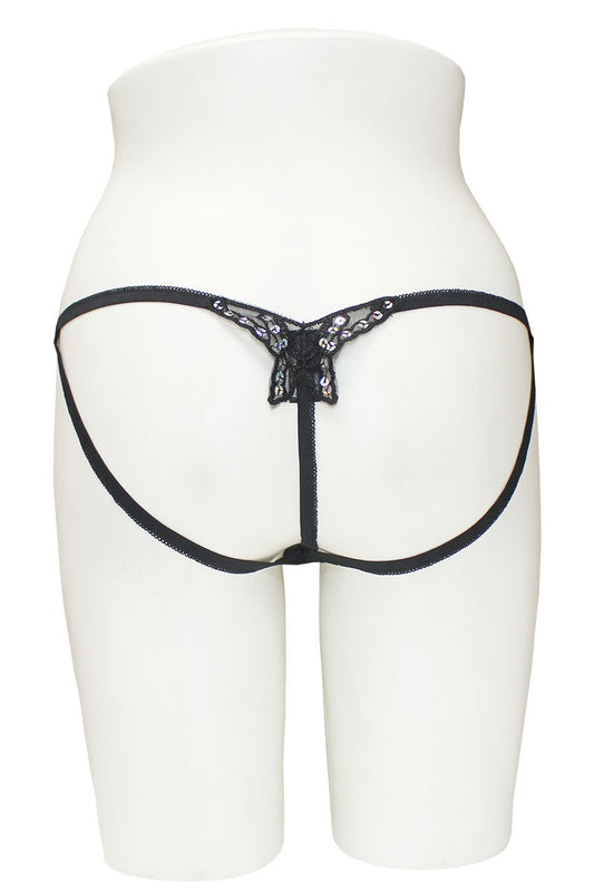 Butterfly Crotchless Back Open Thong