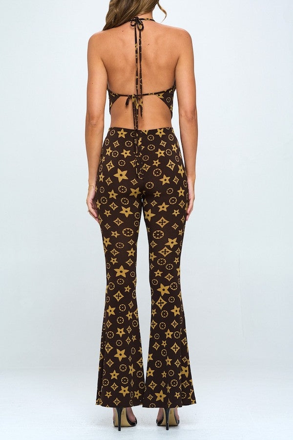 Starflower Cowl Neck Top + Flared Pants Set