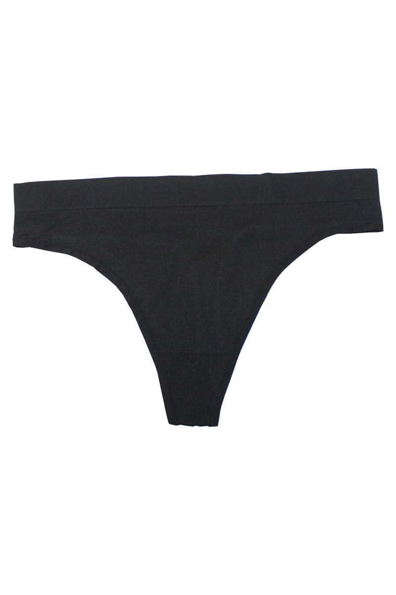 Thick Seamless Thong - Black