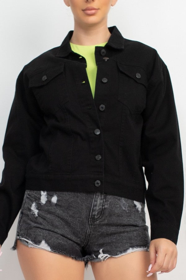 Button Front Long Sleeve Jacket