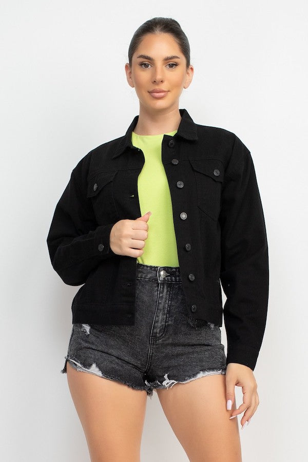 Button Front Long Sleeve Jacket