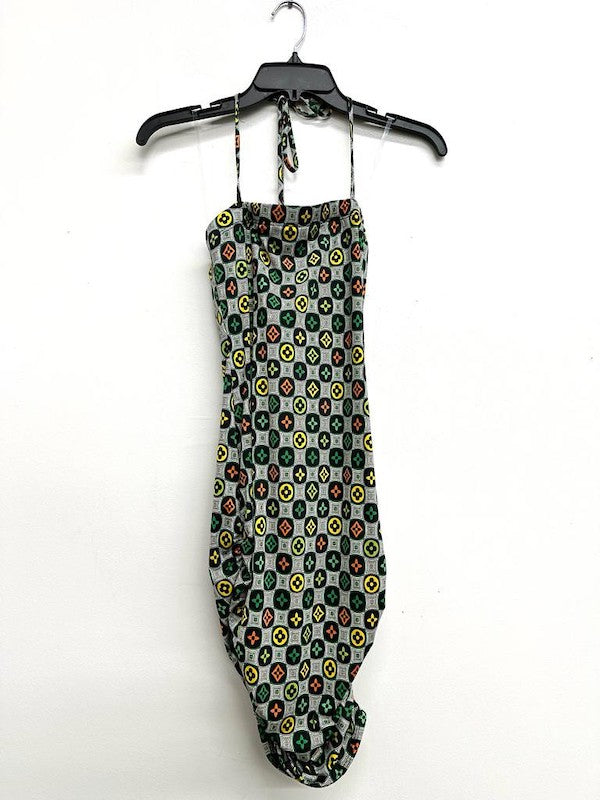 Color Pop Print Halter Dress