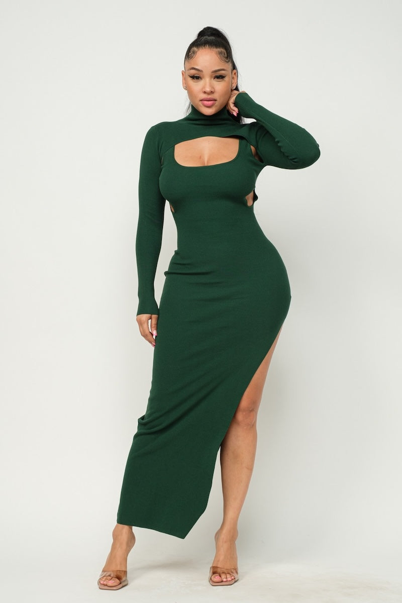 Bolero Side Cut Out Maxi Dress