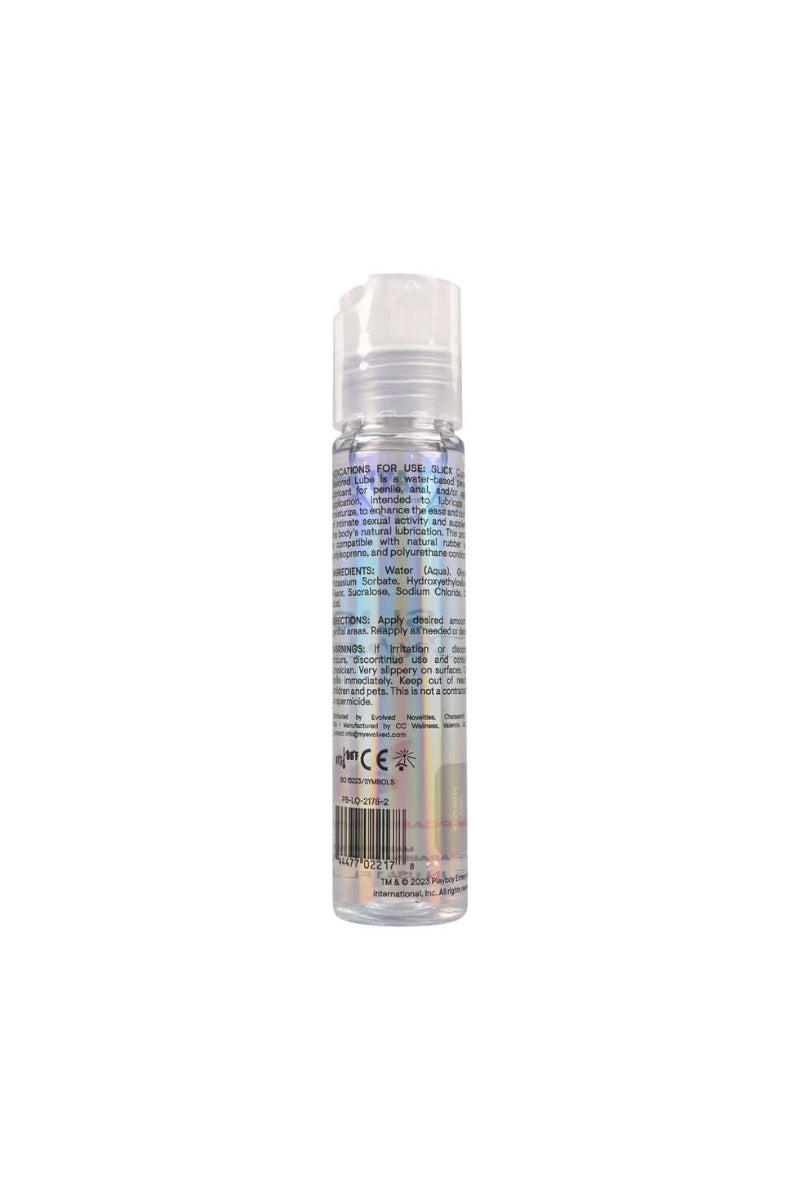 Small cylindrical bottle with a label on a white background