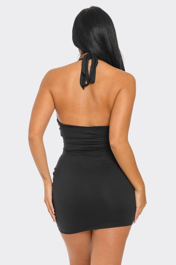 Halter Cut Out Mini Dress