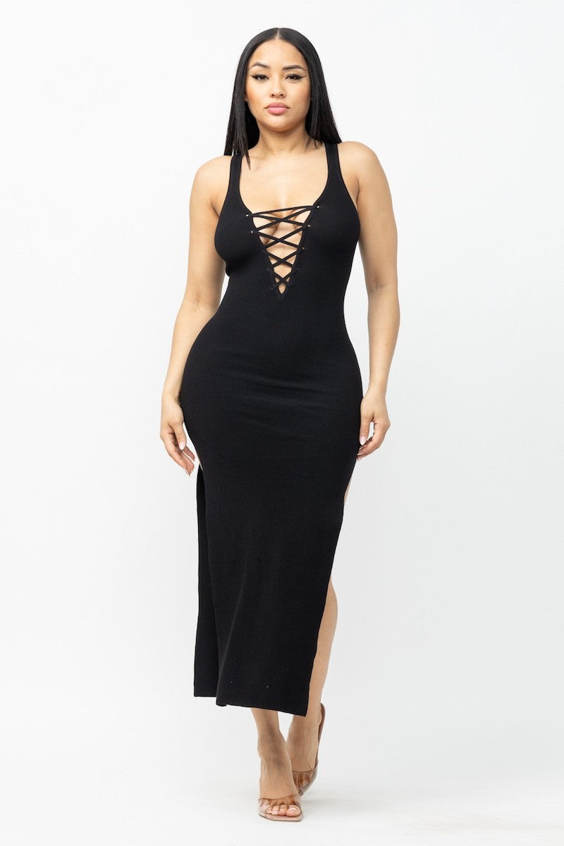 Black Sleeveless Maxi Dress - Chic Maxi Dress - Slit Maxi Dress