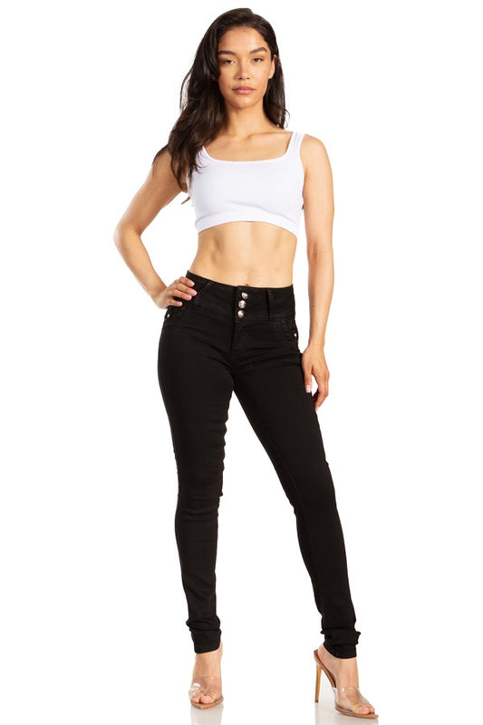 Mid Rise Embroidered Studded Jeans