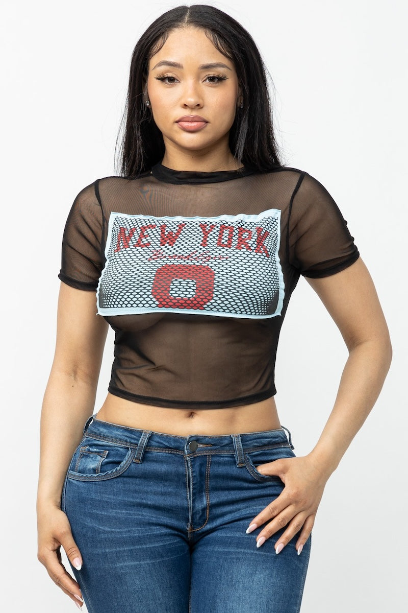 NY Graphic Mesh Tee