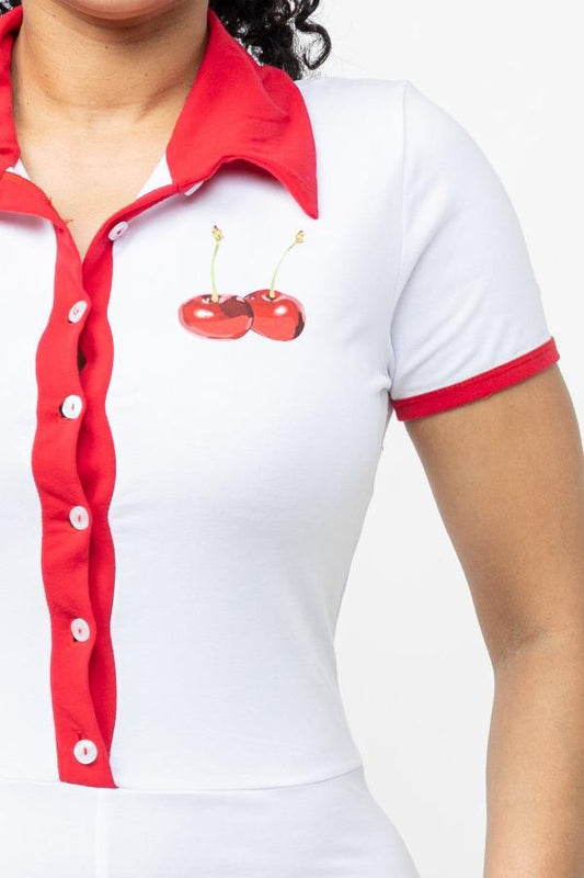 Cotton Button Down Romper