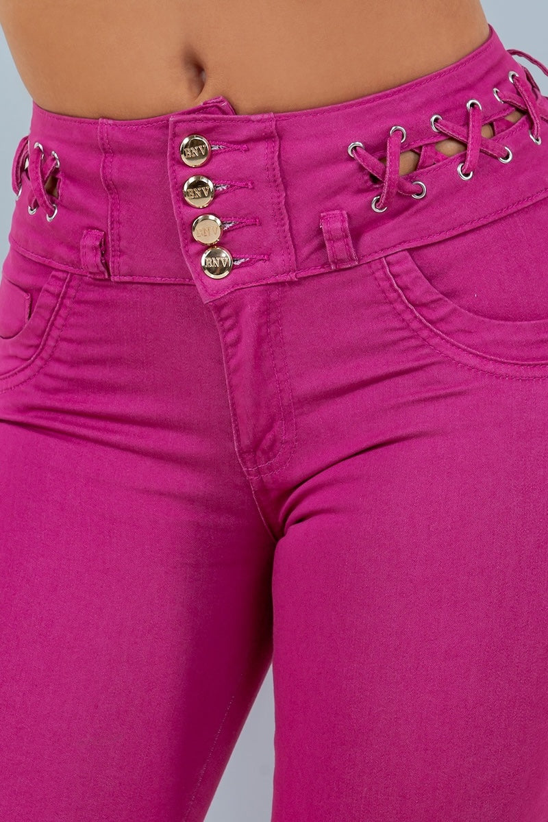 Summer Push Up Colombian Skinny Jeans - Magenta