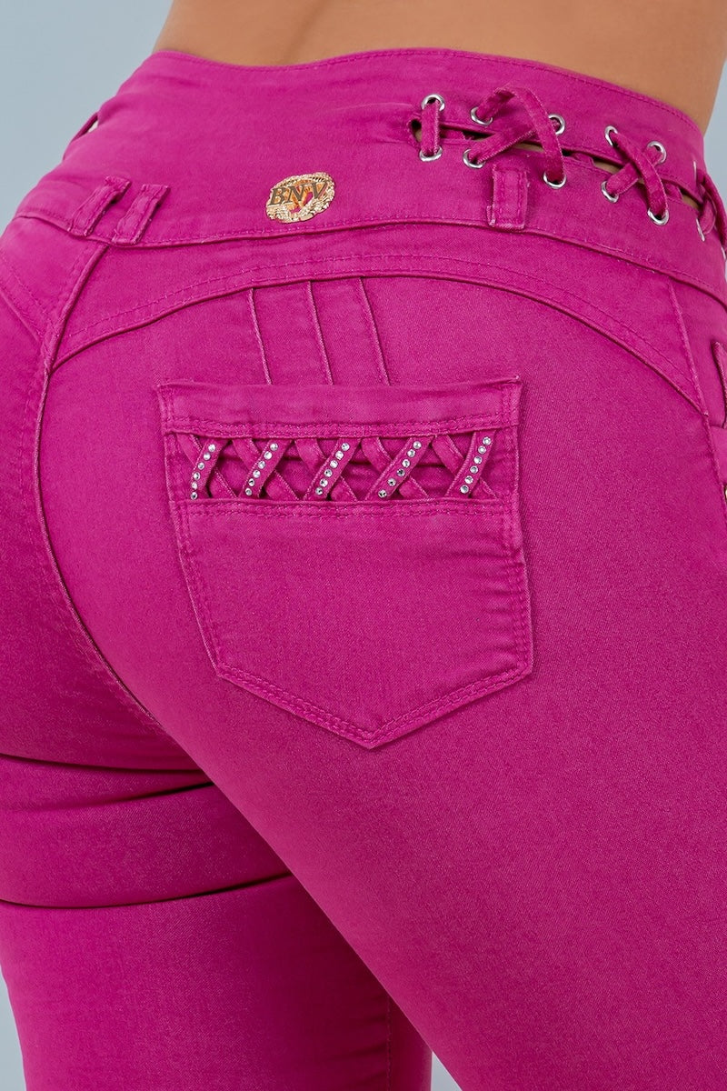 Summer Push Up Colombian Skinny Jeans - Magenta