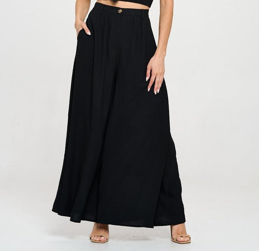 Stylish High-waisted Wide-leg Pants