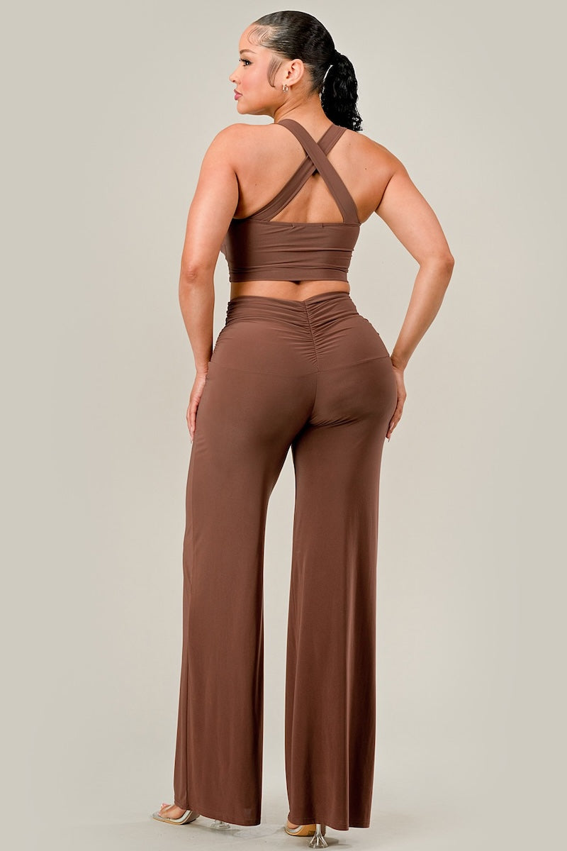 Mini Top and Wide Pants Set