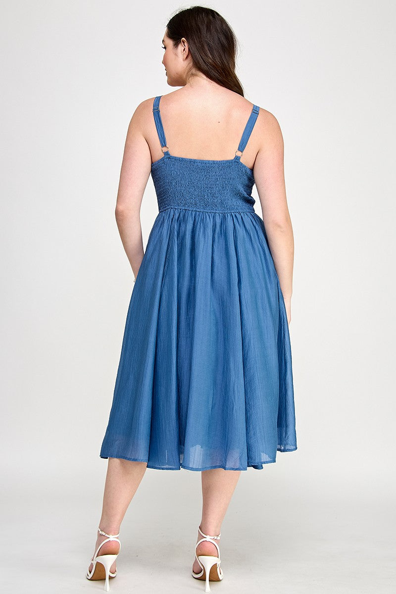 Bustier A-line Midi Dress