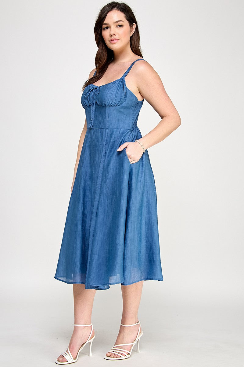 Bustier A-line Midi Dress