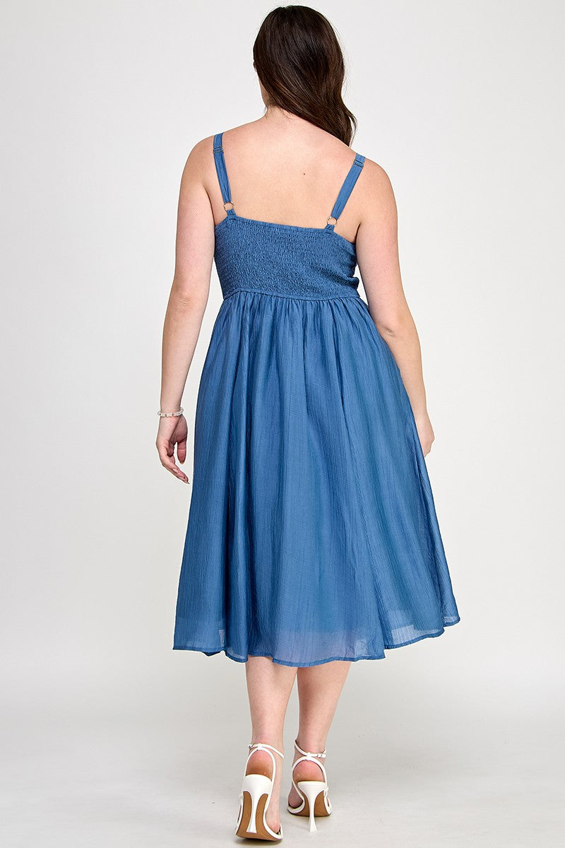 Bustier A-line Midi Dress