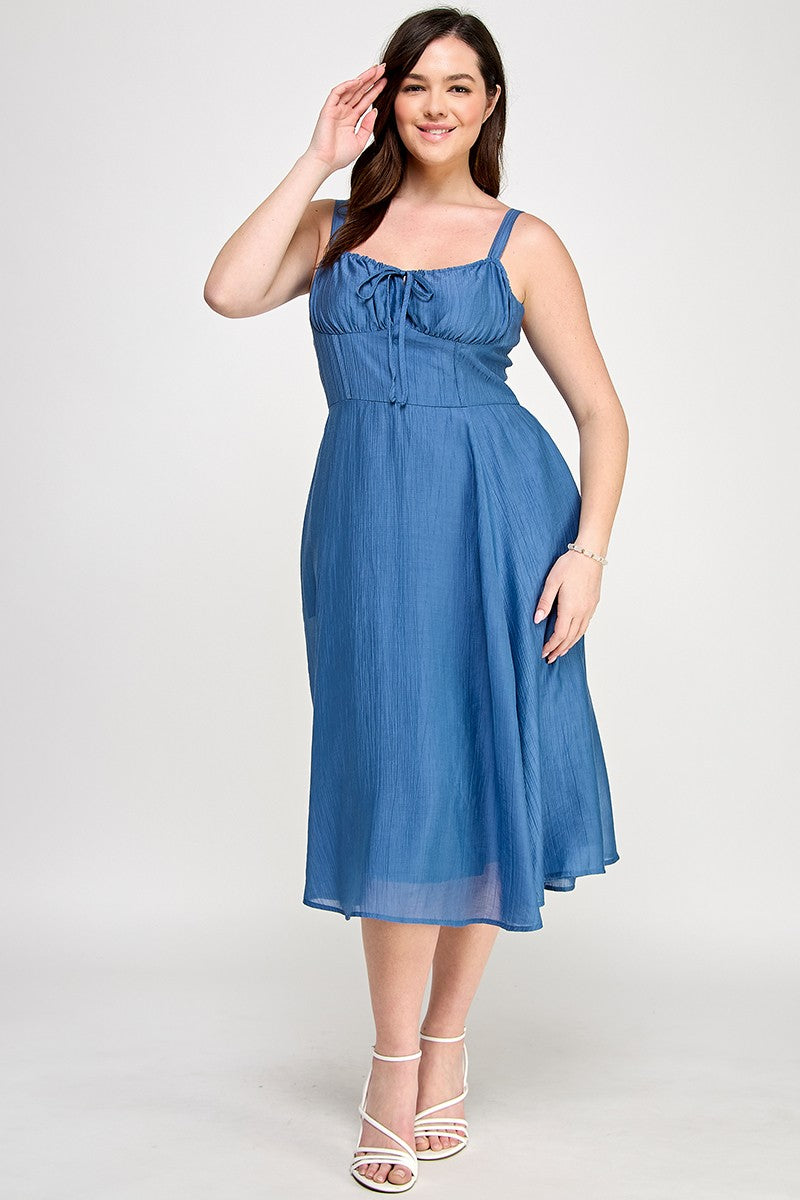 Bustier A-line Midi Dress