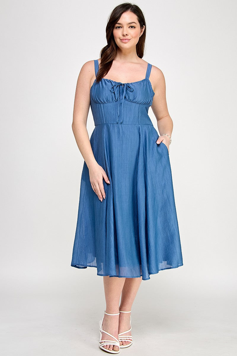 Bustier A-line Midi Dress