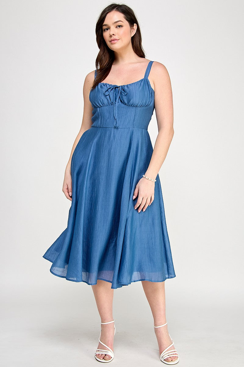 Bustier A-line Midi Dress