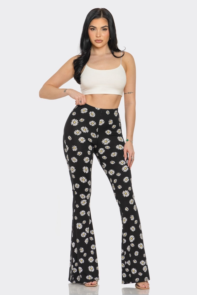 Daisy Printed Flared Long Pants