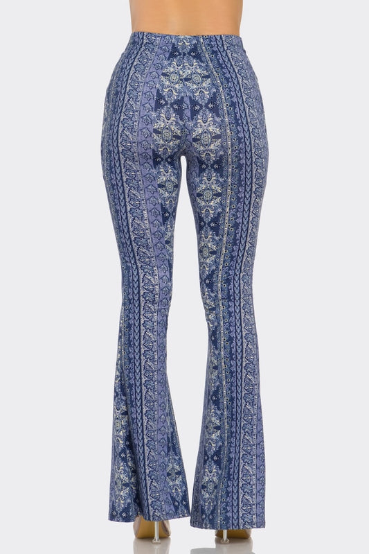 Multi Pattern Bell Bottom Pants