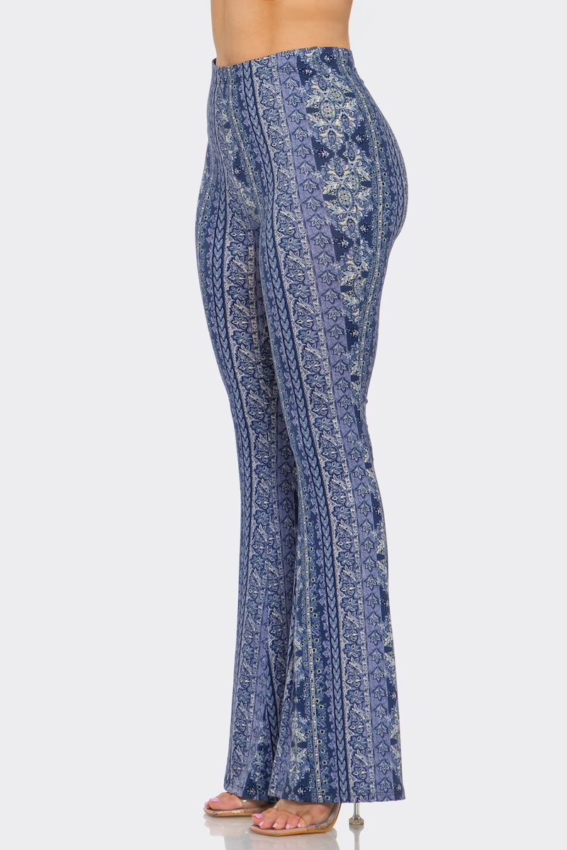 Multi Pattern Bell Bottom Pants