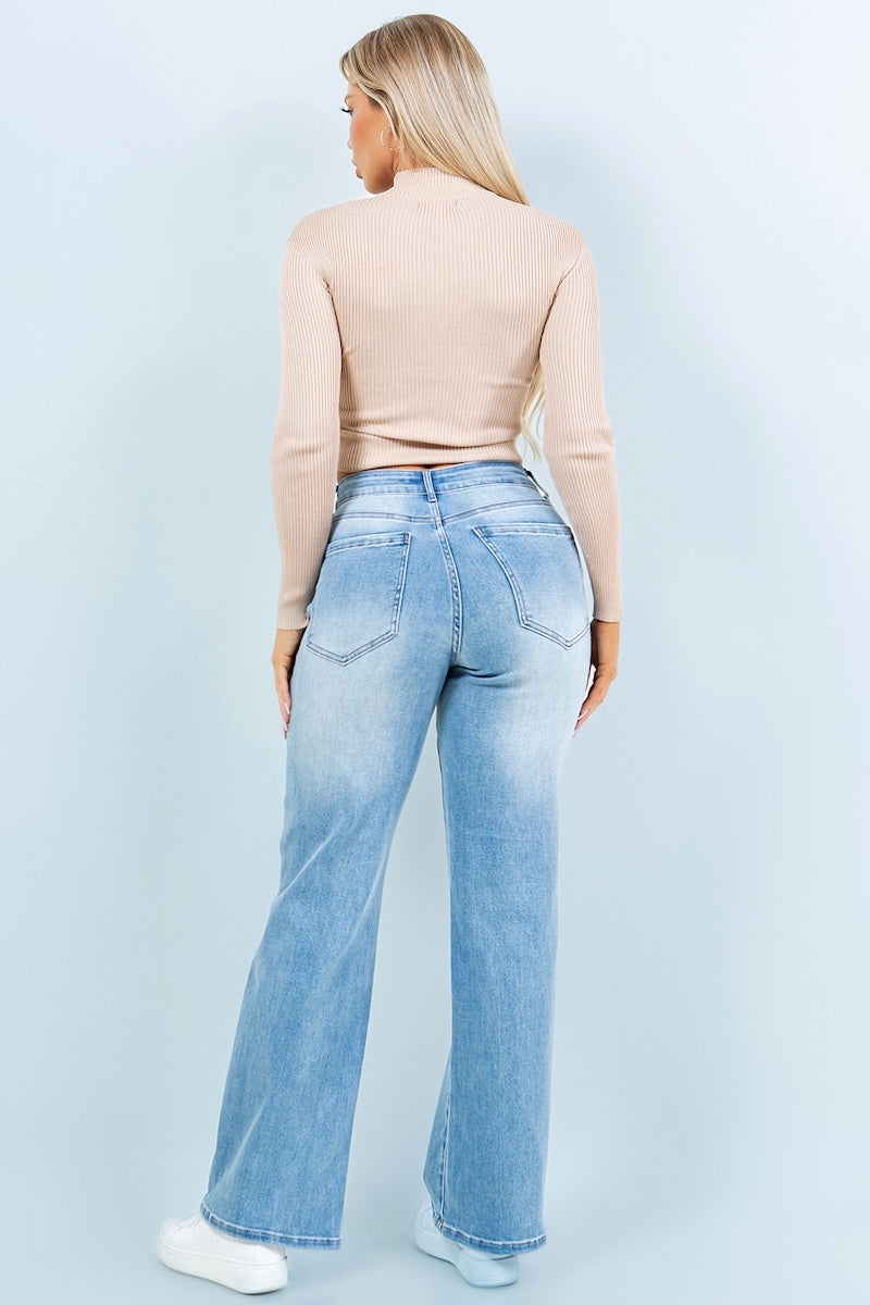 Straight Cut Denim Jeans