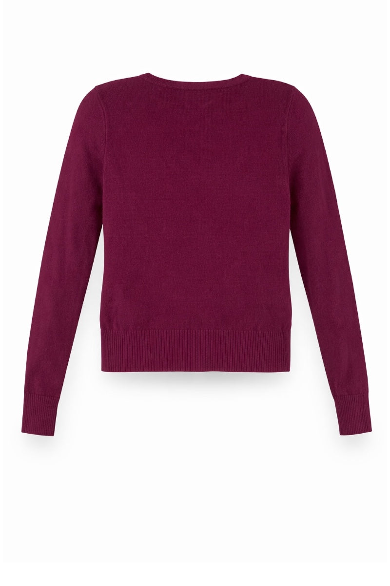 burgundy sweater on a white background