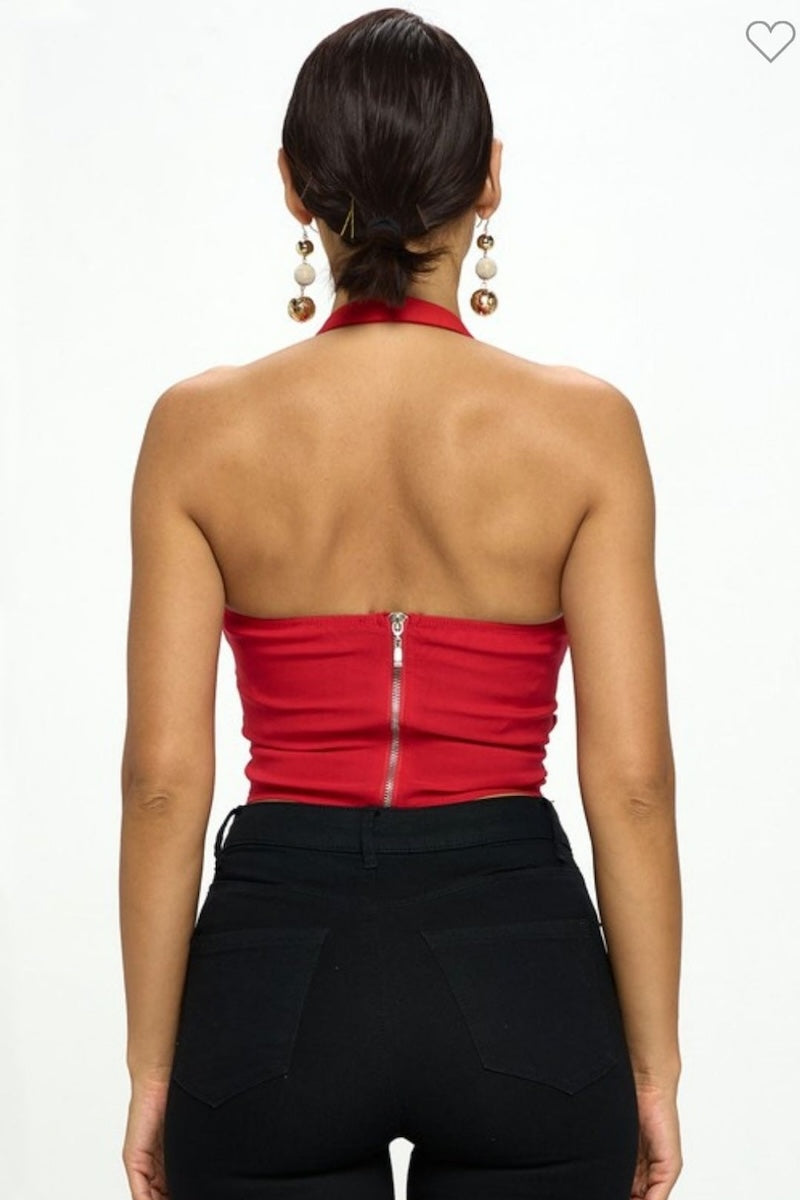 Elastic Band Halter Top