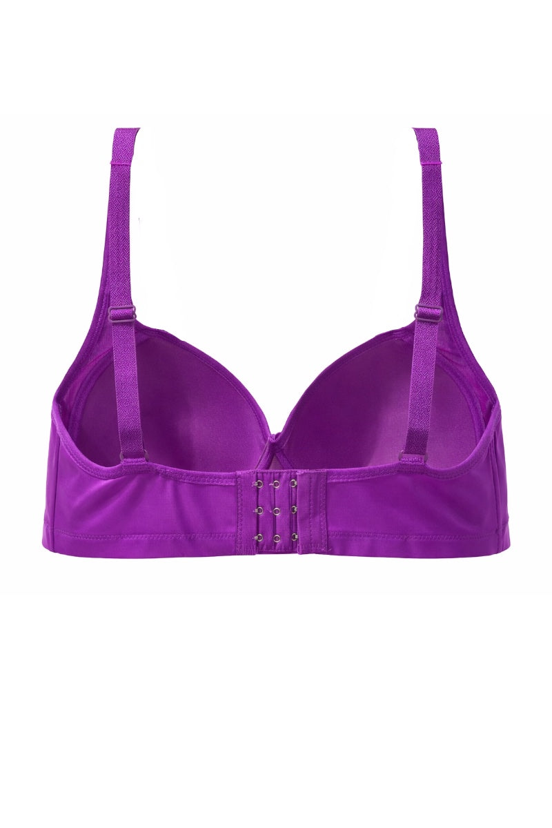 Purple bra on a white background