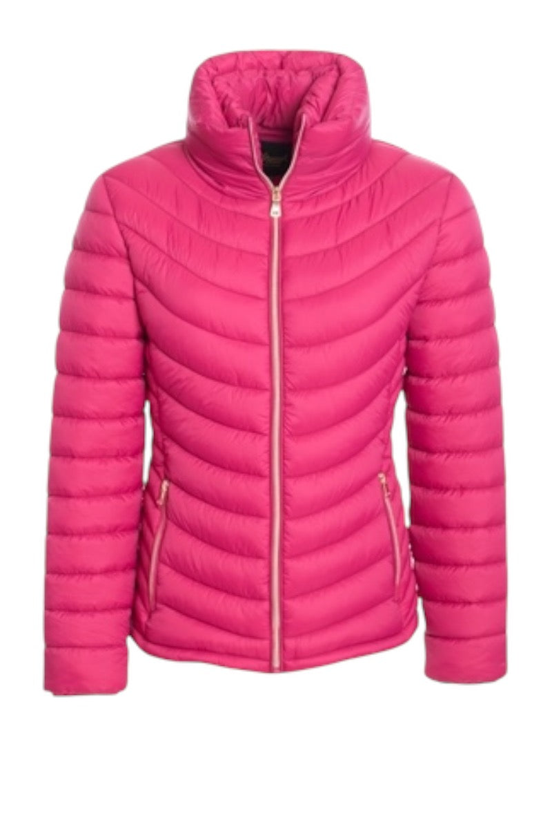 High Collar Puffer Faux Fur Lined Jacket