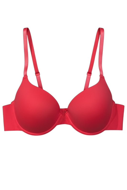 Coral bra on a white background