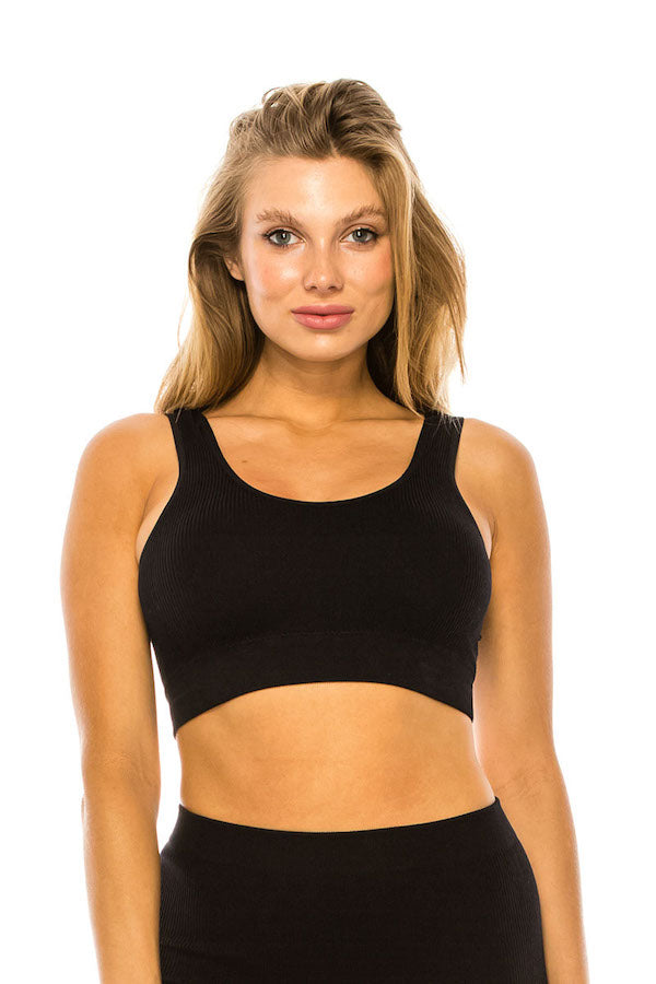 Ribbed Bralette // BLACK