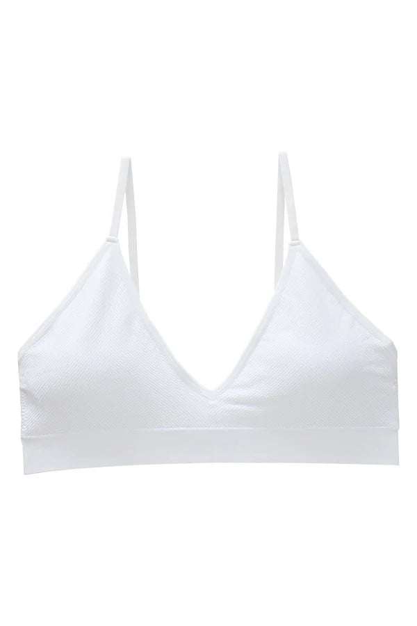 White bralette on a white background