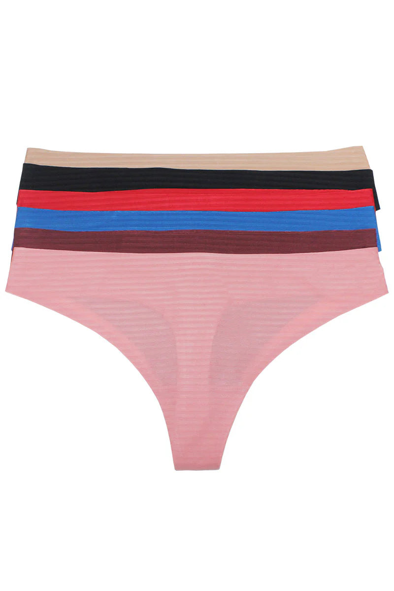 Multicolored striped underwear on a white background