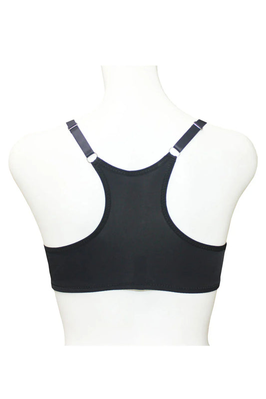 Black bra on a mannequin with a white background