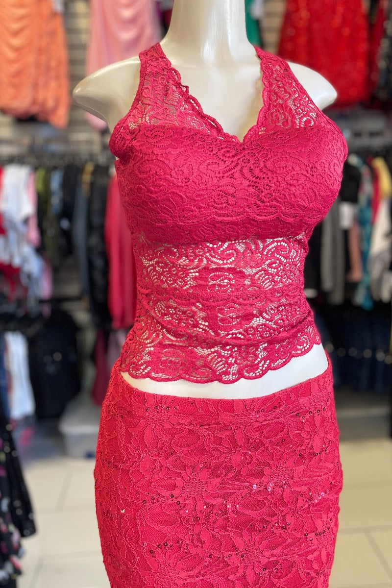 Back Lace Up Detail Lace Top