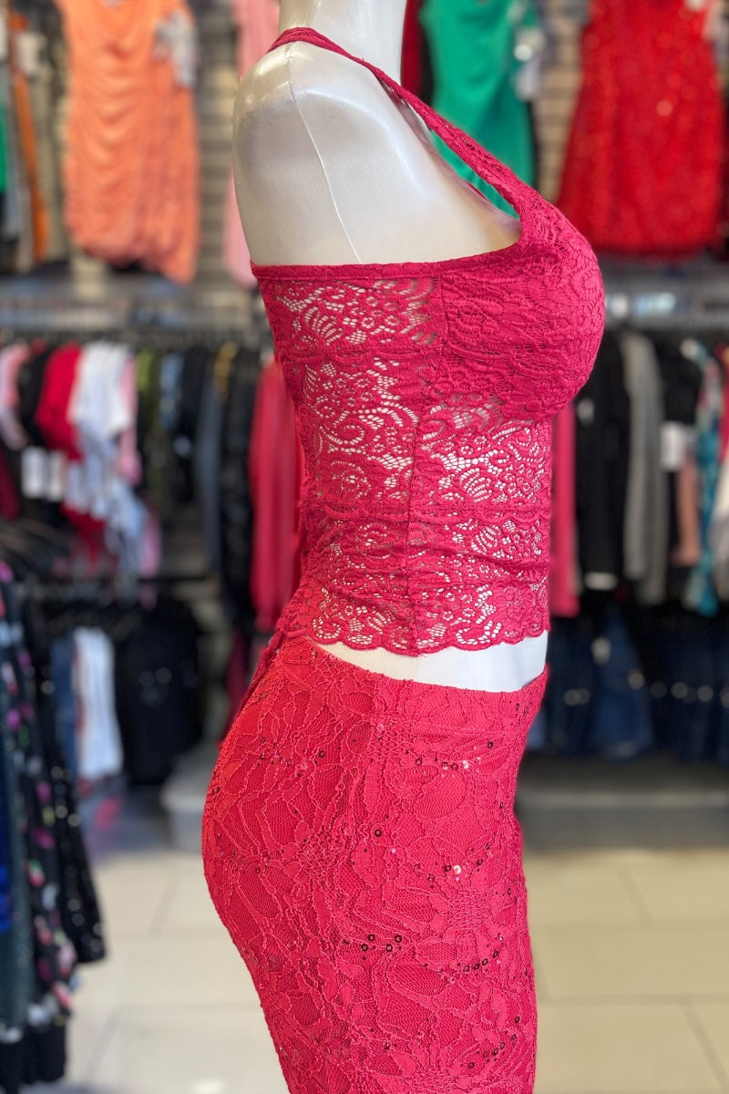 Back Lace Up Detail Lace Top