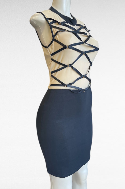 Bondage Mesh Sleeveless Dress