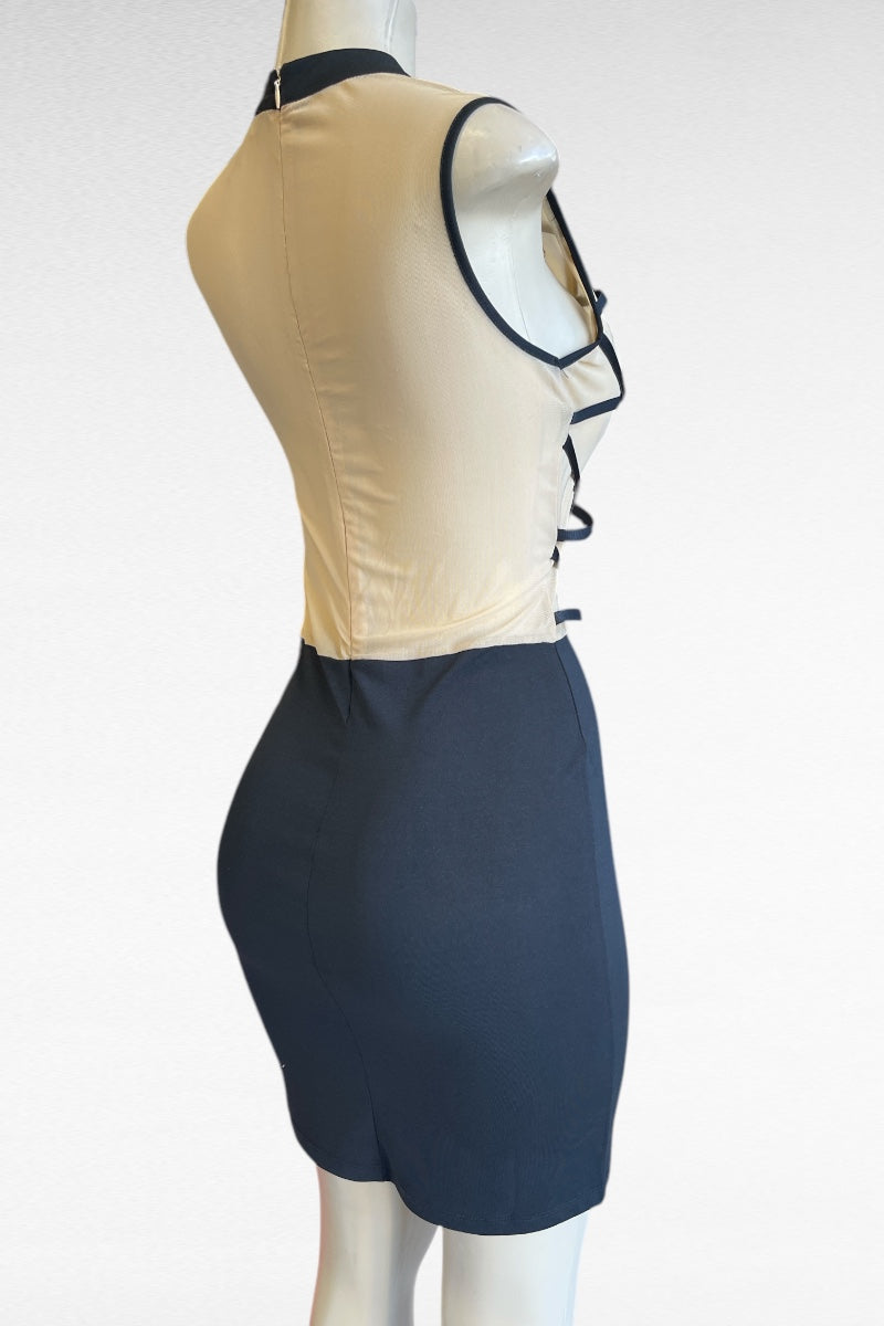 Bondage Mesh Sleeveless Dress