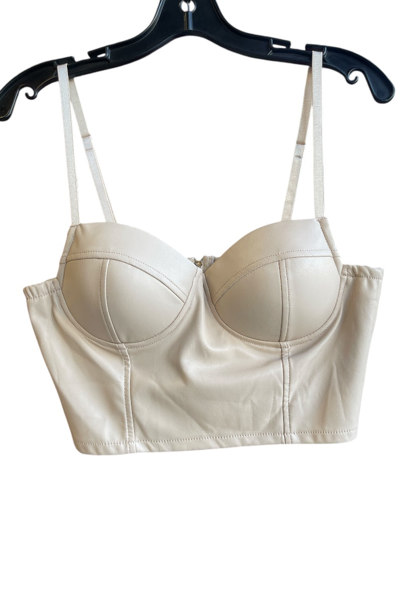 Bustier Faux Leather Crop Top