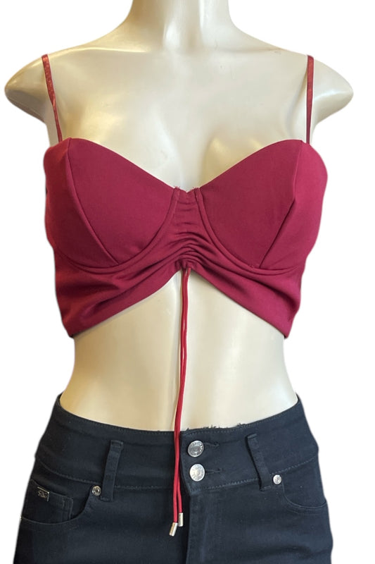 Bustier Micro Crop Top - Burgundy