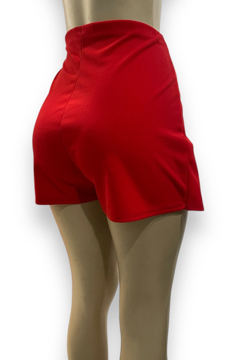 Buttoned Overlap Mini Skort