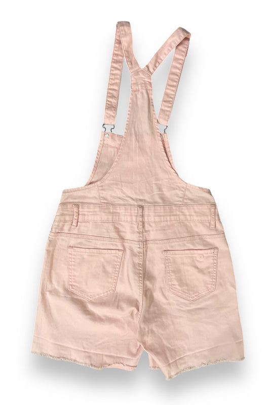 Distressed Denim Bib Overall Biker Shorts
