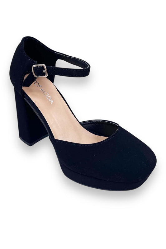 Ankle Strap Platform Block Heel Mary Jane Heels