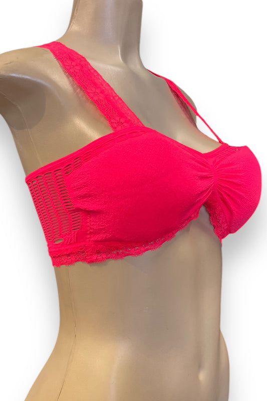 Fishnet and Lace Padded Bralette