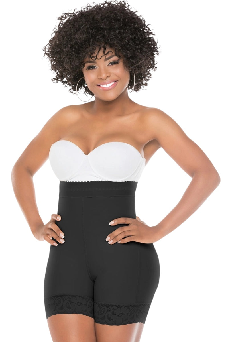 High Waist Smooth Shorts - Tummy Control & Butt Lifting - Black