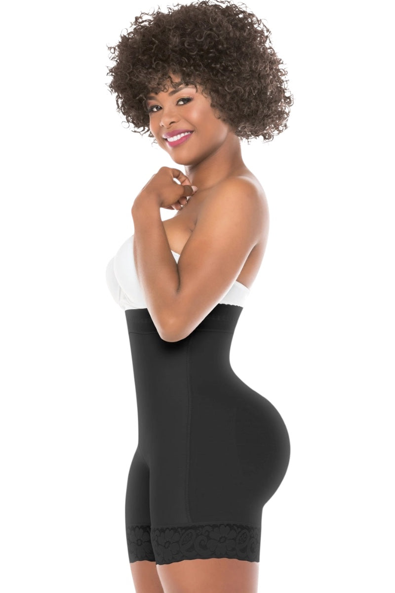 High Waist Smooth Shorts - Tummy Control & Butt Lifting - Black