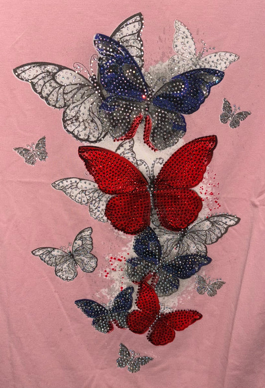 Studded Butterflies Graphic T Shirt #2749